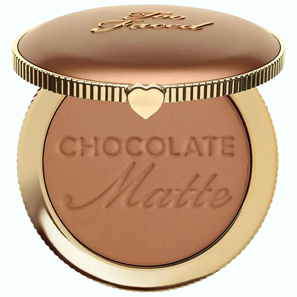Too Faced Chocolate Soleil Matte Bronzer long-wearing cocoa powder bronzer for natural sun-kissed glow