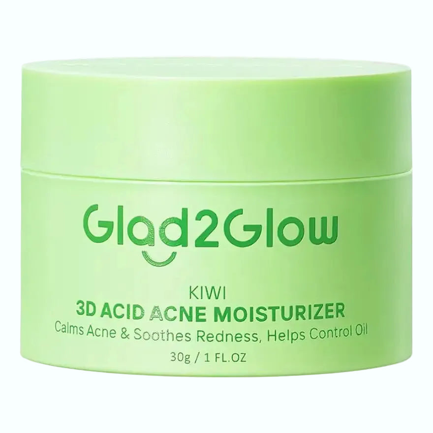 Glad2Glow Kiwi 3D Acid Acne Moisturizer for oily acne-prone skin with salicylic acid and mandelic acid