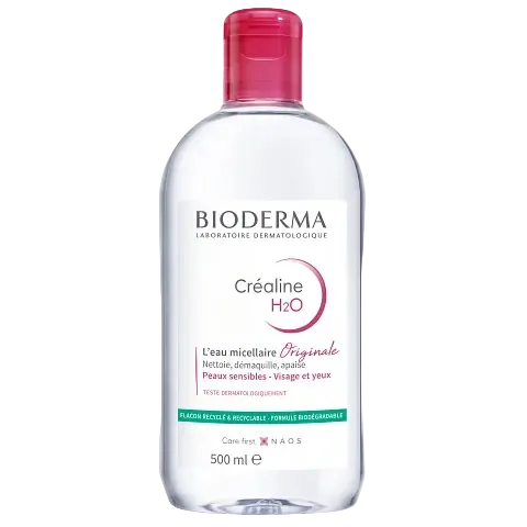 Bioderma Créaline H2O Micellar Water for sensitive skin cleansing and makeup removal