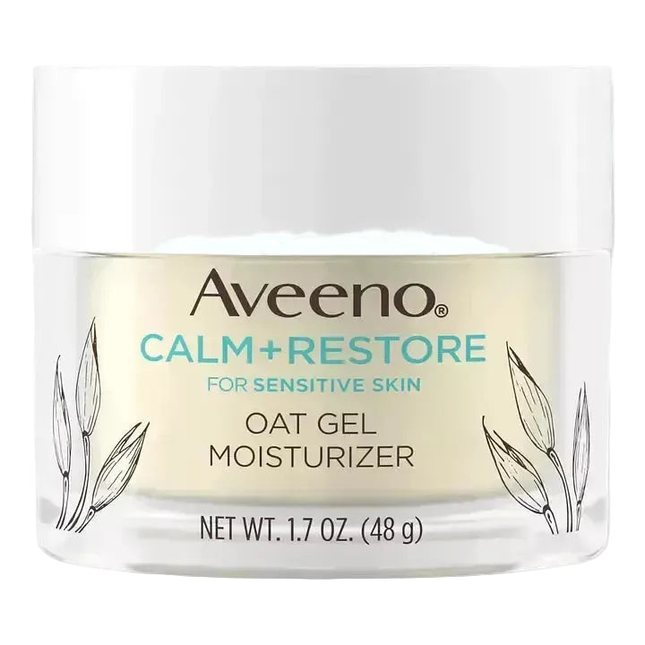 Aveeno Calm + Restore Oat Gel Moisturizer for sensitive skin hydration and soothing