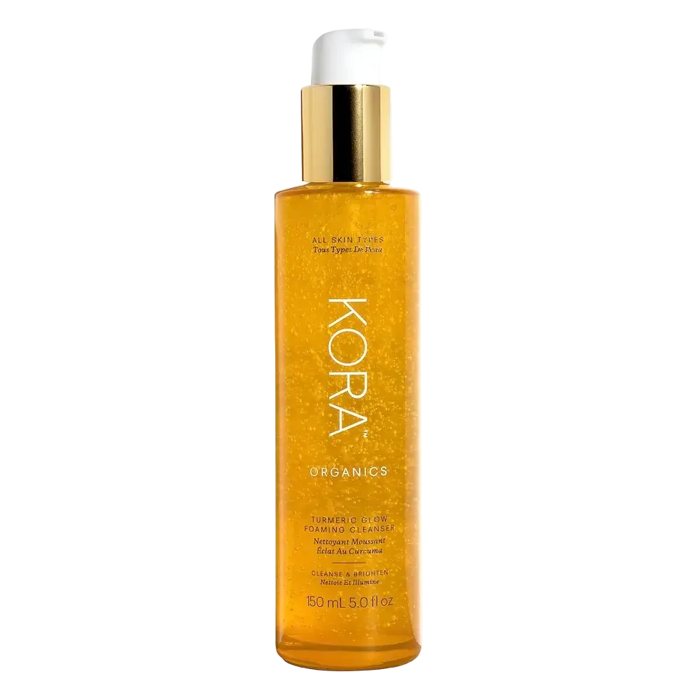Kora Organics Turmeric Glow Foaming Cleanser for brightening and gentle cleansing with turmeric