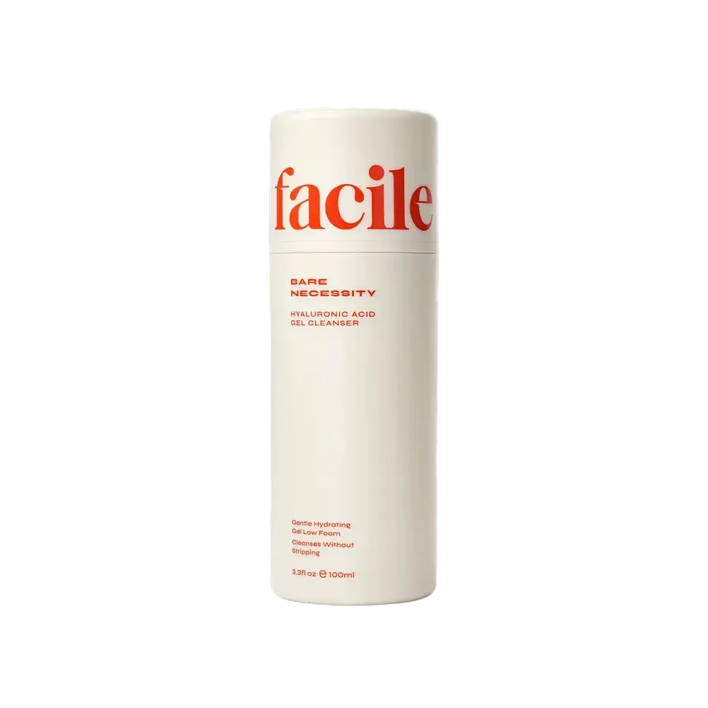 Facile Bare Necessity Hyaluronic Acid Gel Cleanser for all skin types, hydrating and barrier-safe