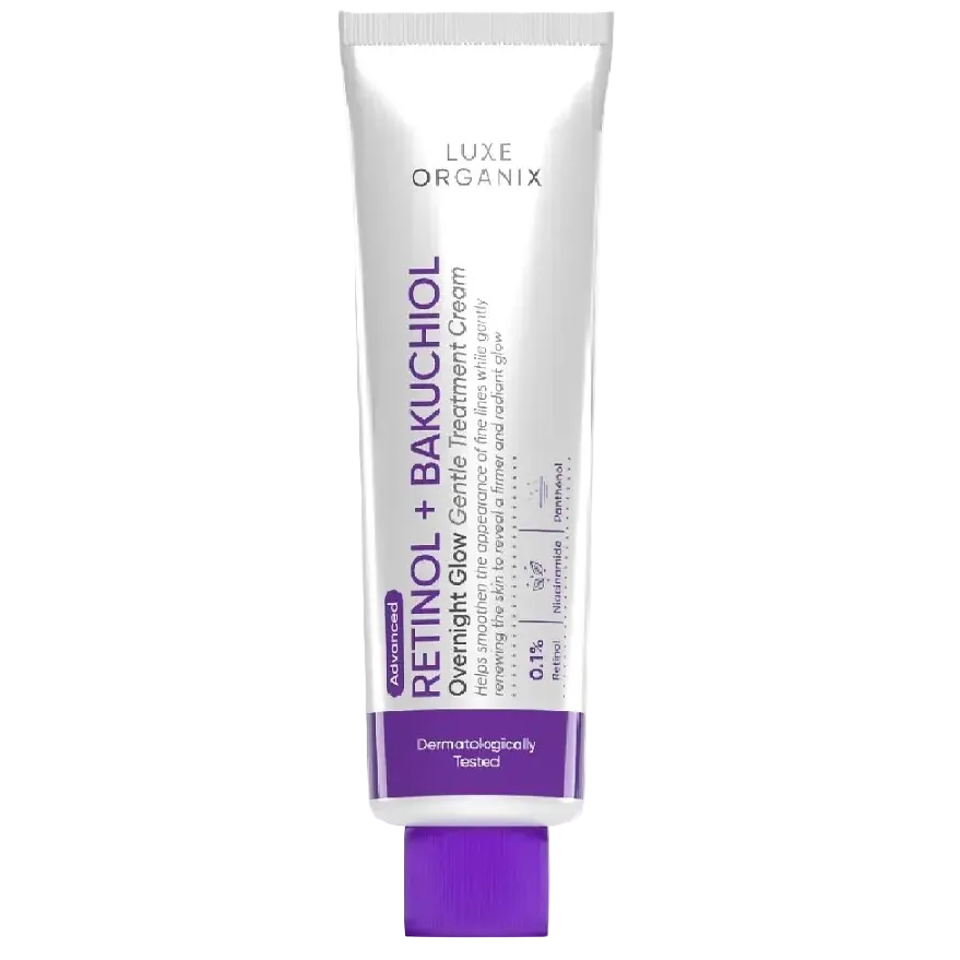 Luxe Organix Retinol+ Bakuchiol Overnight Glow Gentle Treatment Cream anti-aging night cream 30g