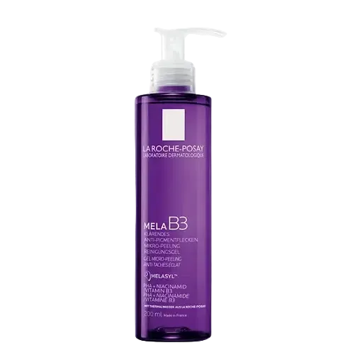 La Roche-Posay Mela B3 Clarifying Micro-Peeling Gel Cleanser for dark spots and uneven skin tone