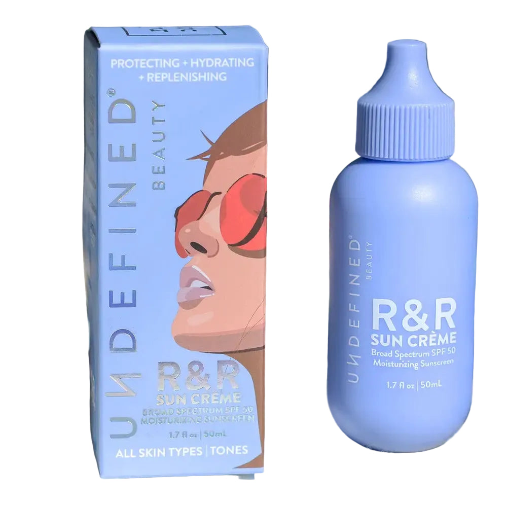 Undefined Beauty R&R Sun Crème SPF 50 hydrating chemical sunscreen with ceramides and niacinamide