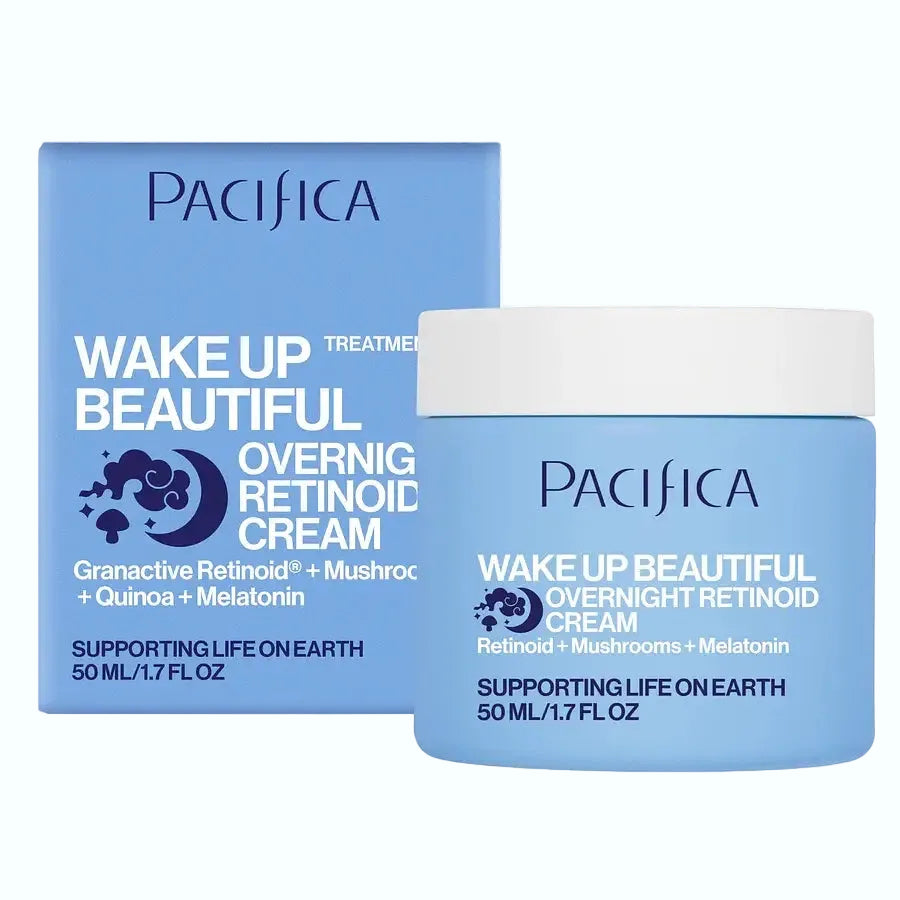 Pacifica Wake Up Beautiful Overnight Retinoid Cream for anti-aging and hydration with melatonin and botanical extracts