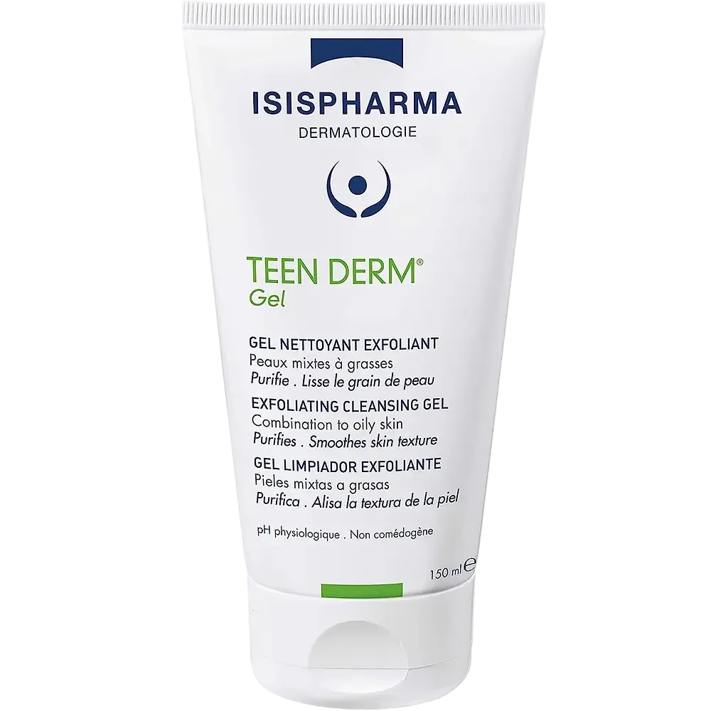 Isispharma Teen Derm Gel exfoliating cleanser for oily acne-prone skin with salicylic acid