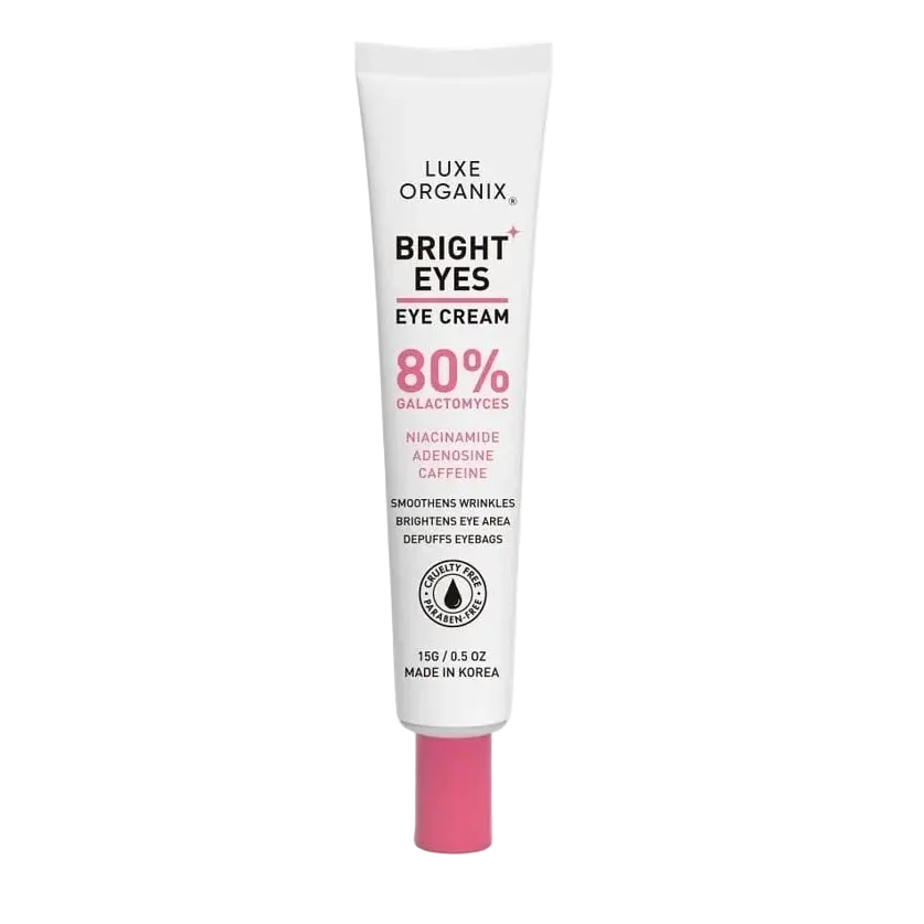 Luxe Organix Bright Eyes Eye Cream 80% Galactomyces for dark circles, puffiness and wrinkles