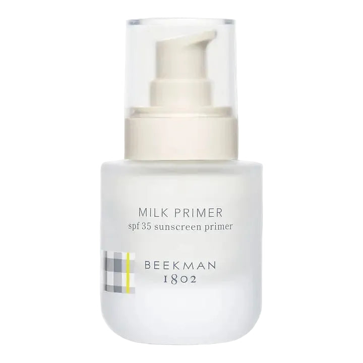 Beekman 1802 Milk Primer SPF 35 mineral sunscreen and makeup primer with goat milk and zinc oxide