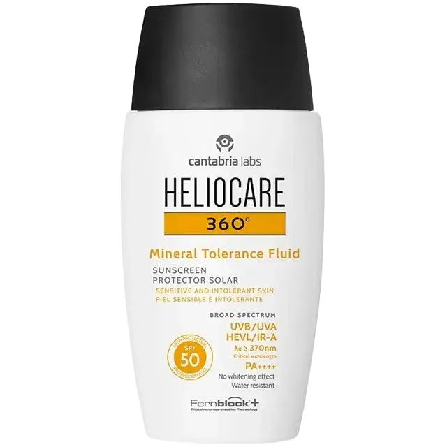 HELIOCARE Mineral Tolerance Fluid SPF50 100% mineral sunscreen for sensitive skin broad spectrum