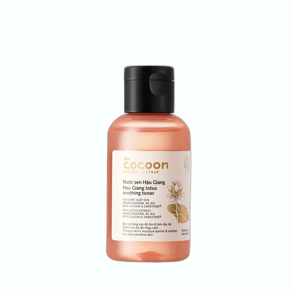The Cocoon Vietnam Hau Giang Lotus Soothing Toner with madecassoside for sensitive skin hydration and calming