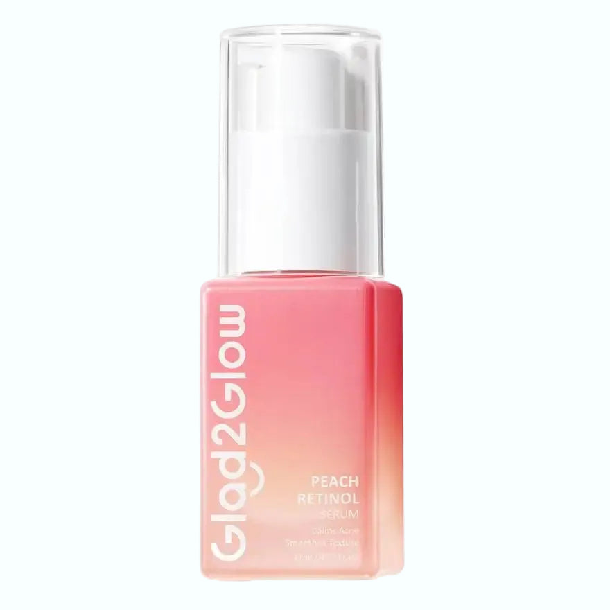 Glad2Glow Peach Retinol Serum with tri-retinol complex for anti-aging and acne treatment