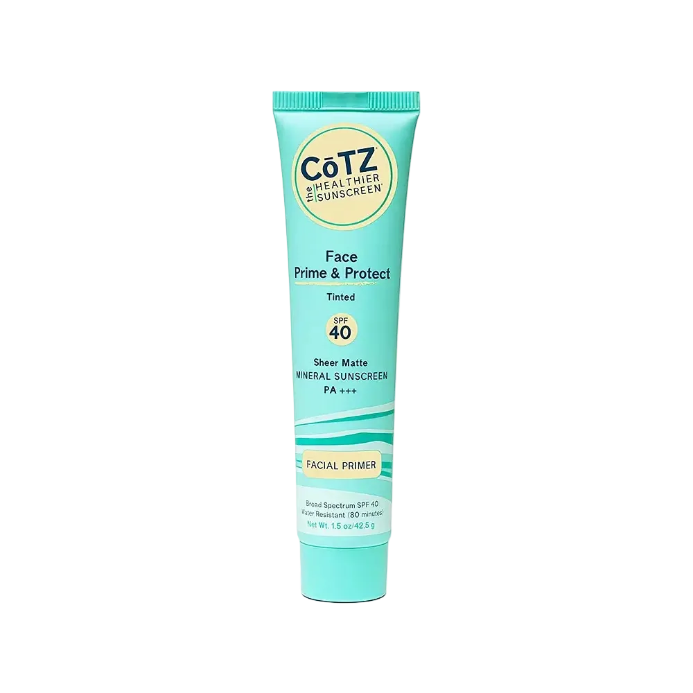 Cotz Skincare Face Prime & Protect SPF 40 Tinted mineral sunscreen and primer for matte finish