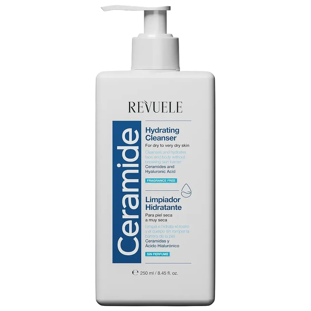 Revuele Ceramide Hydrating Cleanser for dry and sensitive skin with ceramides and hyaluronic acid