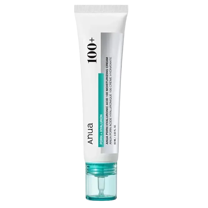 Anua PDRN Hyaluronic Acid 100 Moisturizing Cream for deep hydration and anti-aging with salmon DNA