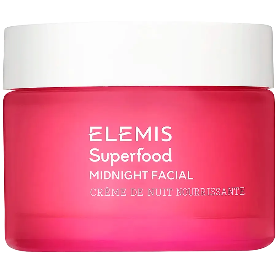 Elemis Superfood Midnight Facial prebiotic overnight gel-cream for dry skin hydration and radiance