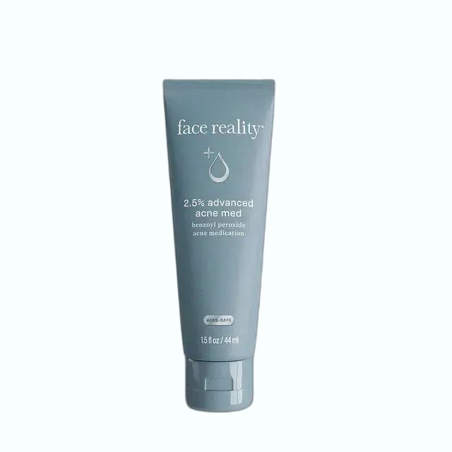 Face Reality Skincare 2.5% Advanced Acne Med with benzoyl peroxide for acne-prone skin