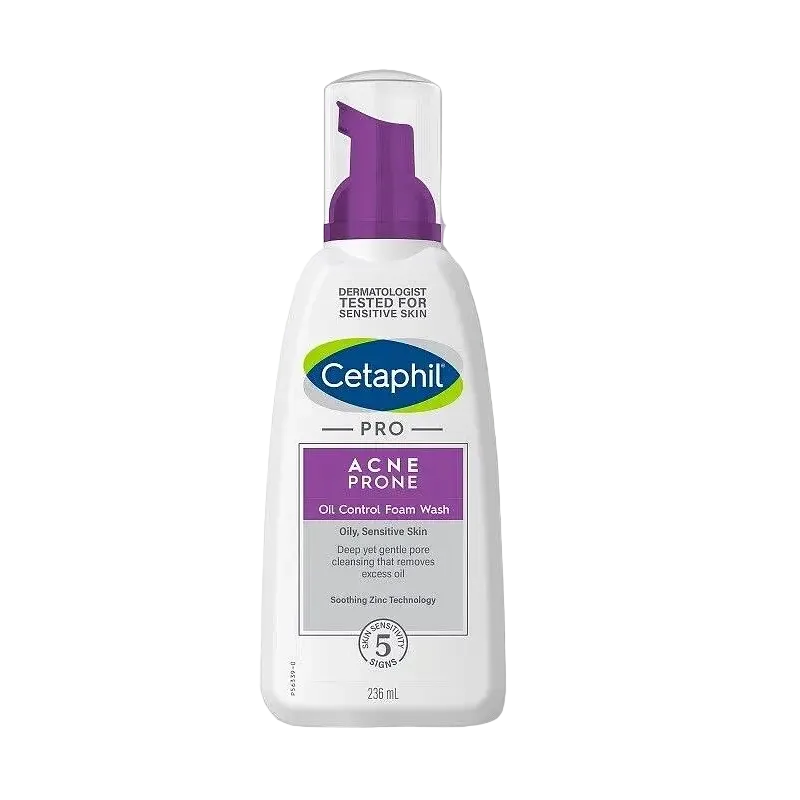 Cetaphil PRO Acne Prone Oil Control Foam Wash for oily and acne-prone skin with zinc technology
