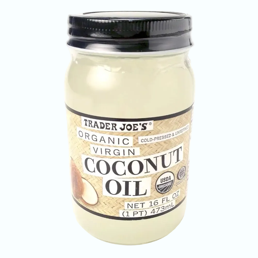 Trader Joe's Organic Virgin Coconut Oil for moisturizing skin and hair care