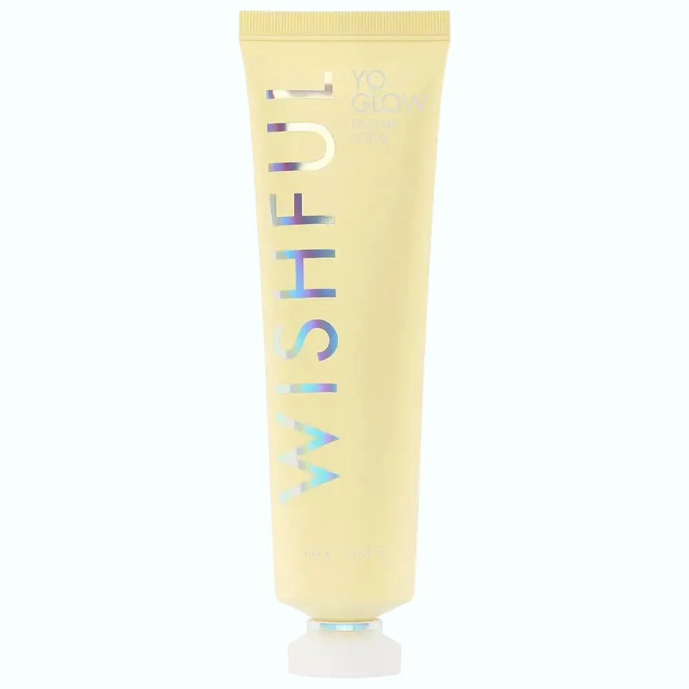 Wishful Yo Glow Facial Enzyme Scrub for gentle exfoliation and brightening with pineapple enzymes