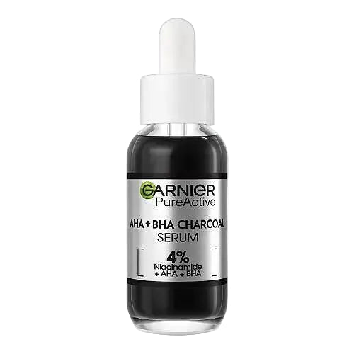 Garnier Pure Active AHA BHA Charcoal Serum for acne blemishes and pore control