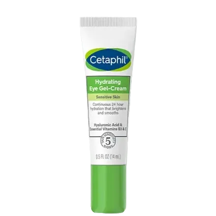 Cetaphil Hydrating Eye Gel-Cream with hyaluronic acid for sensitive skin hydration and brightening
