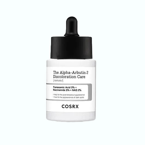 COSRX Alpha-Arbutin 2 Discoloration Care Serum for fading dark spots and evening skin tone with niacinamide