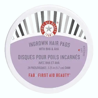 First Aid Beauty Ingrown Hair Pads with BHA & AHA for preventing ingrown hairs and exfoliating skin