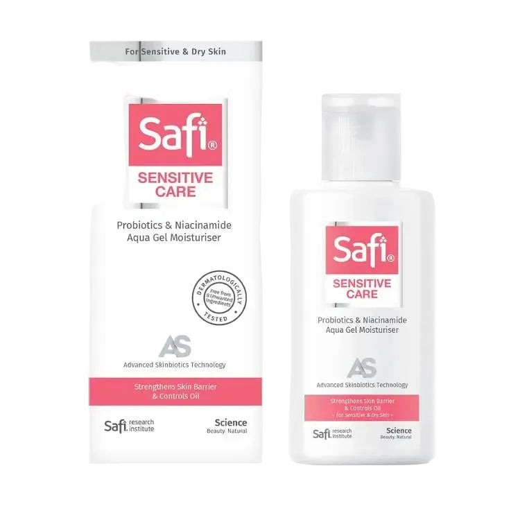 Safi Sensitive Care Probiotics & Niacinamide Aqua Gel Moisturiser for sensitive and oily skin hydration