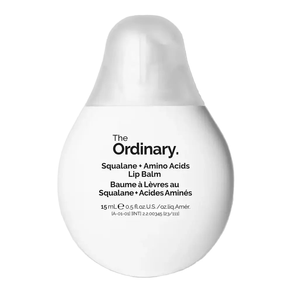 The Ordinary Squalane + Amino Acids Lip Balm for hydration and skin barrier support on dry lips