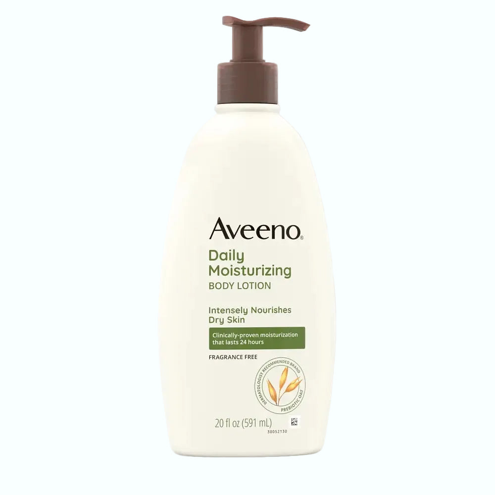 Aveeno Daily Moisturizing Body Lotion with colloidal oatmeal for 24-hour dry skin hydration