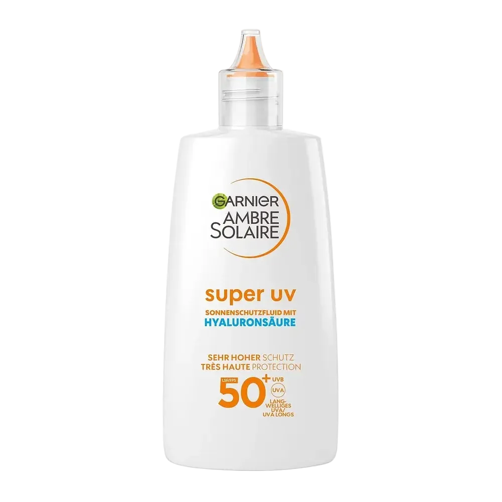 Garnier Ambre Solaire Super UV Hydrating Face Fluid SPF 50+ with hyaluronic acid for daily sun protection
