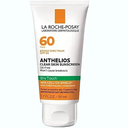 La Roche-Posay Anthelios Clear Skin SPF 60 sunscreen for oily and acne-prone skin with mattifyin finish