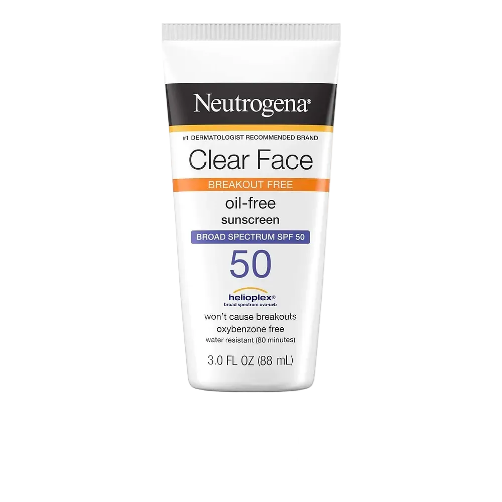 Neutrogena Clear Face Break-Out Free Liquid Lotion Sunscreen SPF 50 for acne-prone oily skin