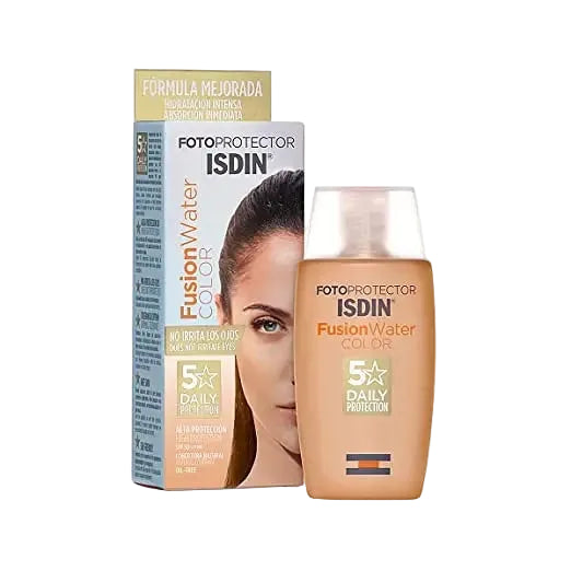 ISDIN Fusion Water Color Sunscreen SPF50 tinted face sunscreen for even tone and sun protection