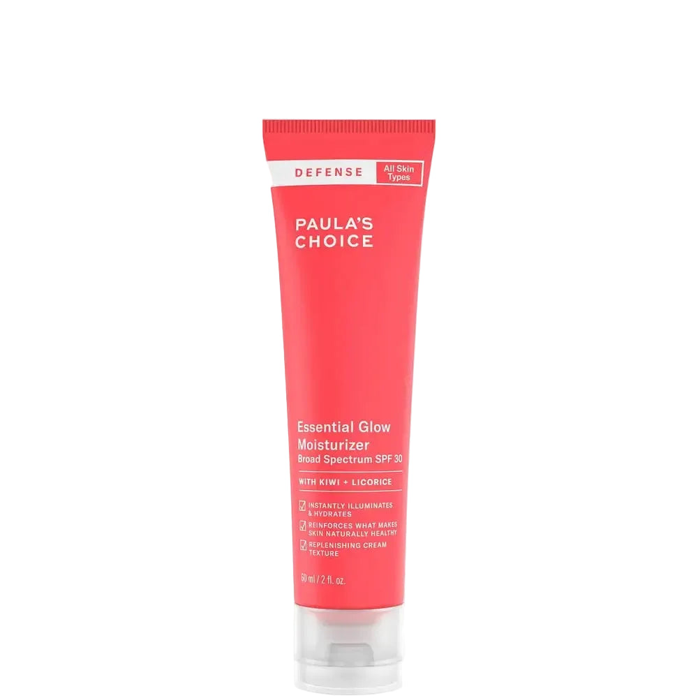 Paula's Choice Defense Essential Glow Moisturizer SPF 30 mineral sunscreen for brightening and anti-aging