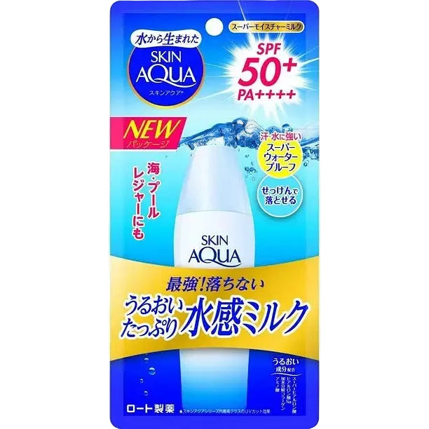 Skin Aqua UV Super Moisture Gel Pump SPF 50+ PA++++ lightweight chemical sunscreen with hyaluronic acid