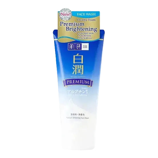 Hada Labo Premium Whitening Face Wash with arbutin and hyaluronic acid for brightening and hydration