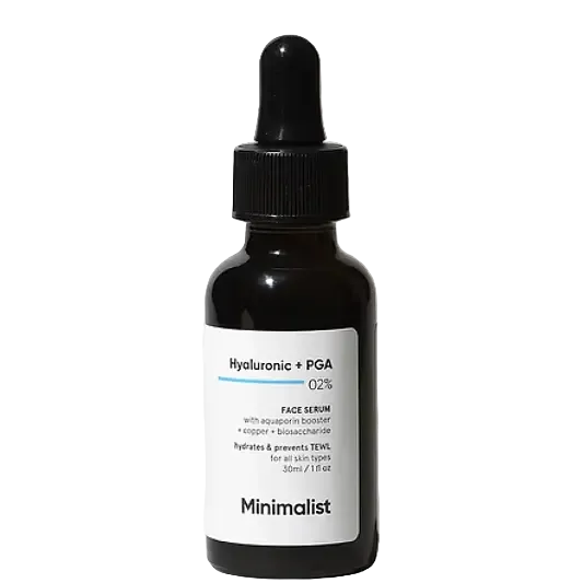 Minimalist Hyaluronic + PGA 02% Face Serum for intense multi-level hydration and plump skin