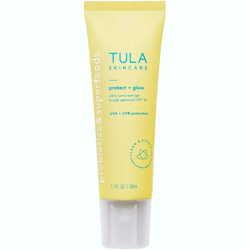 Tula Protect + Glow Daily Sunscreen SPF 30 with probiotics for sun protection and radiant glow