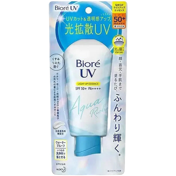 Biore UV Aqua Rich Light Up Essence SPF 50+ PA++++ hybrid sunscreen for brightening and hydration