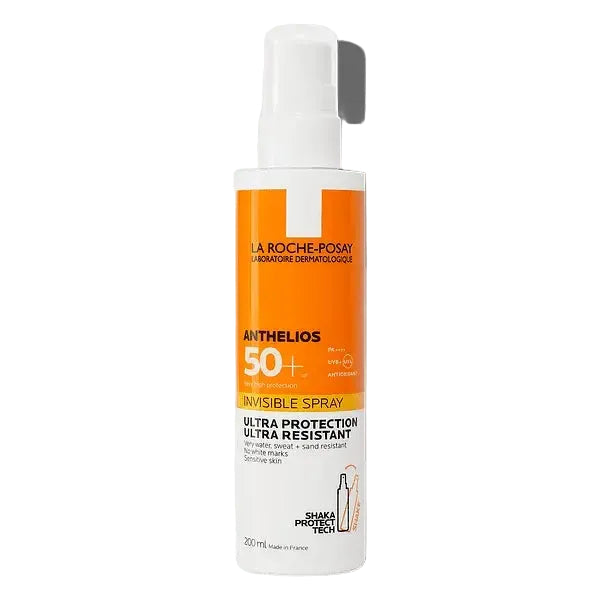 La Roche-Posay Anthelios Invisible Spray SPF50 for sensitive skin UV protection no white marks
