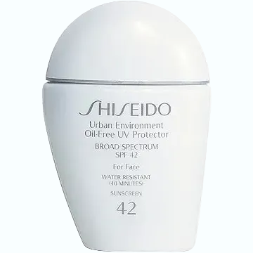 Shiseido Urban Environment Oil-Free SPF 42 sunscreen for daily UV protection and hydration