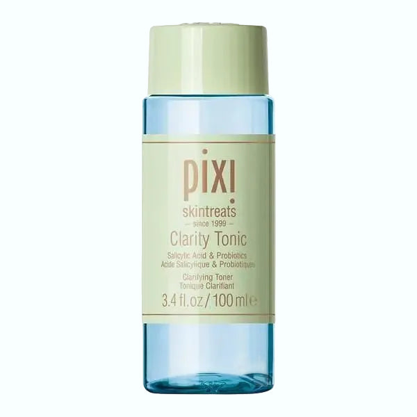 Pixi Beauty Clarity Tonic exfoliating toner with AHA BHA for acne-prone skin and pore minmizing