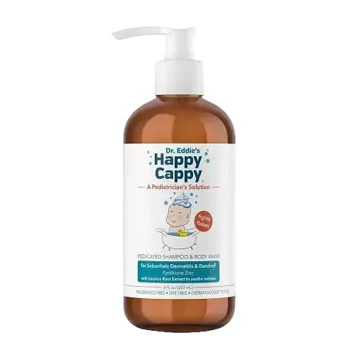 Happy Cappy Dr. Eddie's Medicated Shampoo & Body Wash with pyrithione zinc for cradle cap, dandruff, and seborrheic dermatitis