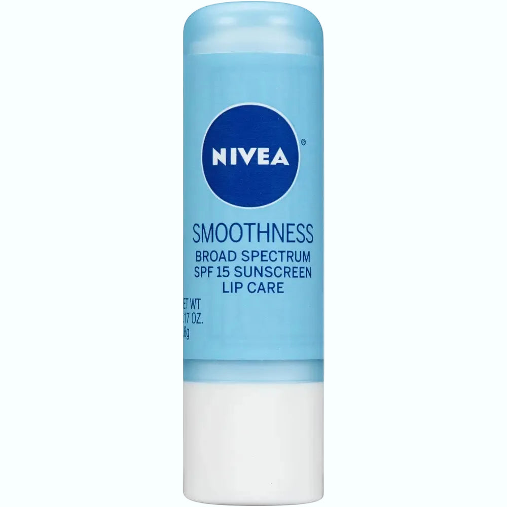 Nivea Smoothness Lip Balm SPF 15 with shea butter for moisturizing and sun protection