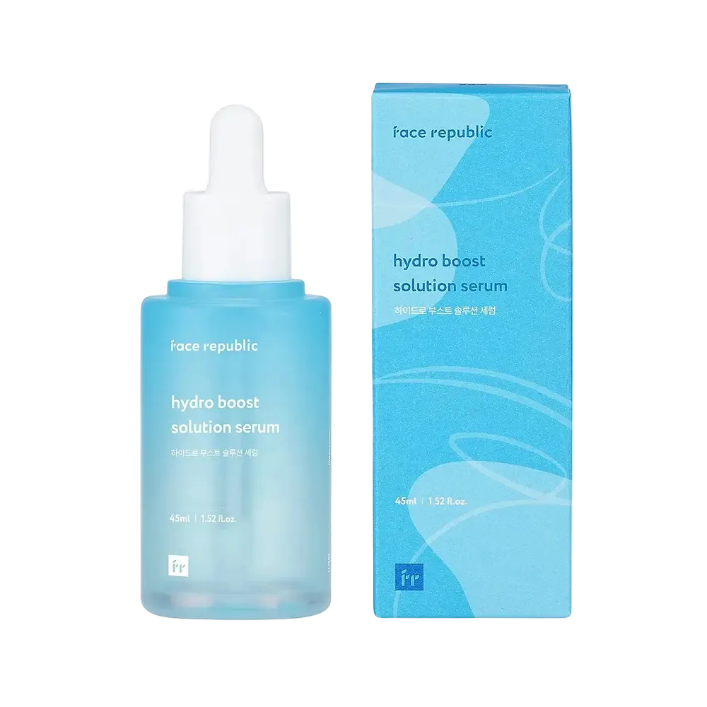 Face Republic Hydro Boost Solution Serum with 11 types of hyaluronic acid for deep hydration and plumping