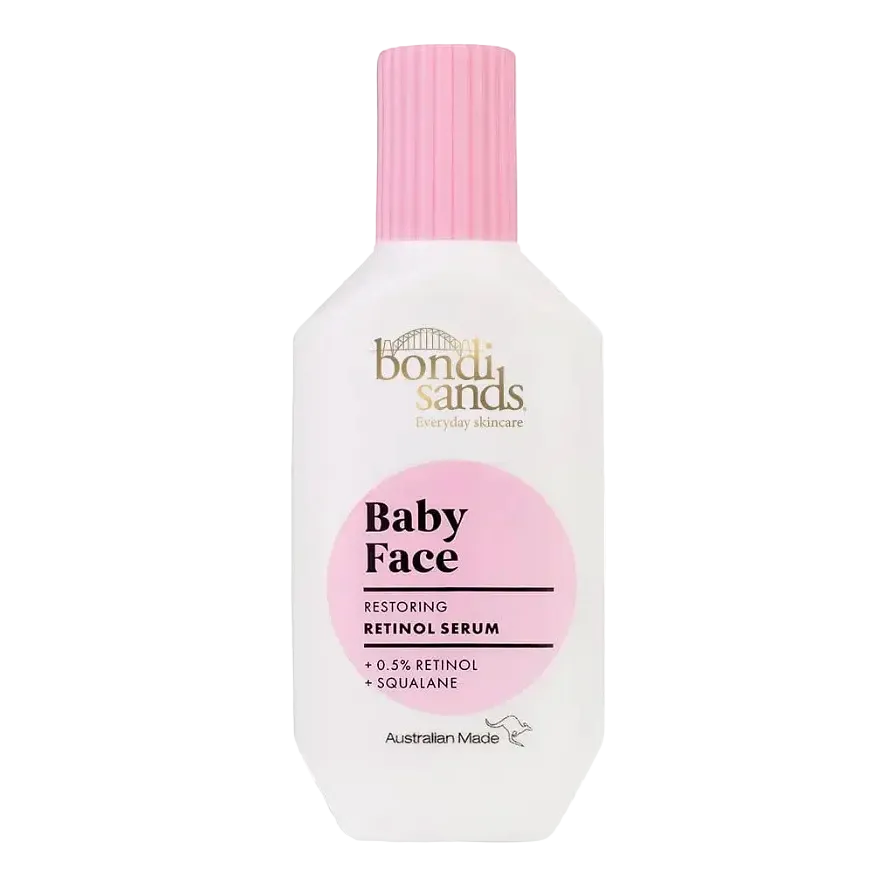 Bondi Sands Baby Face Retinol Serum with 0.5% retinol and squalane for anti-aging and reducing fine lines and wrinkles
