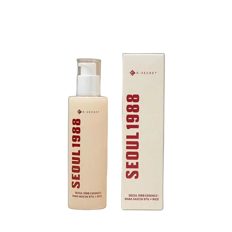 K-Secret Seoul 1988 Essence with 97% snail mucin and rice for hydration andbrightening