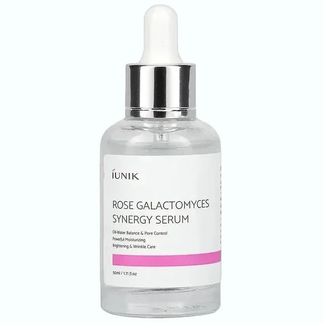 iUNIK Rose Galactomyces Synergy Serum for brightening and hydration with fermented ingredients